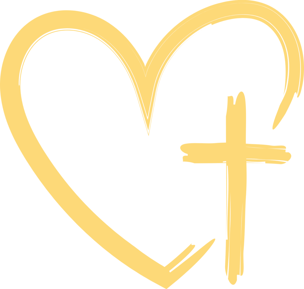 heart and cross yellow